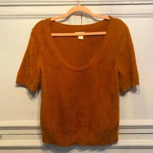 Fuzzy Maeve Short Sleeved Scoop Neck Sweater